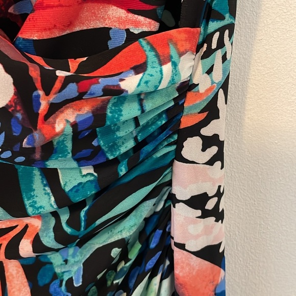 American Living Faux Wrap Tropical Print Dress 12 - Picture 4 of 6